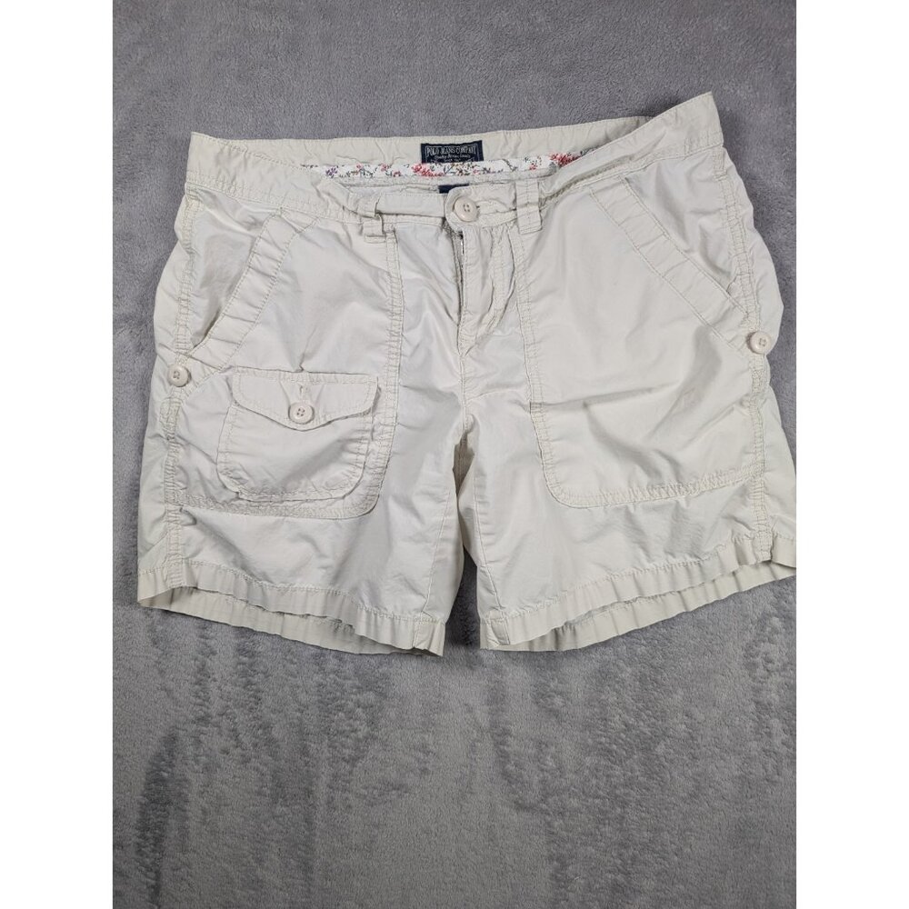 Ralph Lauren Cargo Shorts Womens Size 8 32 Waist Beige Casual Utility Outdoor